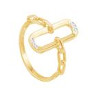 Anel em Ouro 18K Elos com Diamantes - AU8055