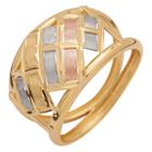 Anel Ouro Tricolor 18k Feminino Interlacciato