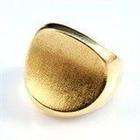 Anel Ovalado Concavo Designer Fosqueado Ouro 18K K600