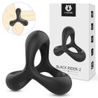 Anel Peniano e Escrotal Black Rider S-Hande 5,3cm x 5,8cm x 3,9cm Ondular de Silicone