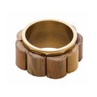 Anel Porta Guardanapo de Bambu Natural e Metal Dourado Wolff