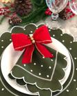 Anel Porta Guardanapo Decoração Natal Laço Vermelho Luxo10Un - Marphi Comercial
