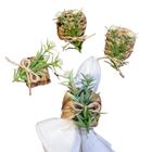 Anel Porta Guardanapo Fibra Natural Flor Kit 4Pc Mesa Posta - Inigual