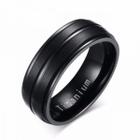 Anel Preto Masculino Feminino  De Titânio 8mm