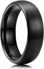 Anel Preto Masculino Feminino Fino Fosco De Titânio 6mm