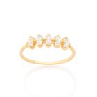 Anel Rommanel Skinny Ring Zircônia Folheado a Ouro 512542