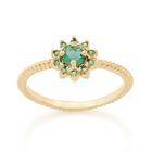 Anel skinny ring 18k flor com zircônias 512716 Rommanel