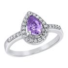 Anel West Coast Jewelry Amethyst CZ Sterling Silver Tamanho 6