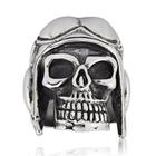 Anel West Coast Jewelry Aviator Skull para homens em aço inoxidável