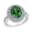 Anel West Coast Jewelry em prata esterlina verde esmeralda CZ