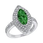 Anel West Coast Jewelry em prata esterlina verde esmeralda CZ