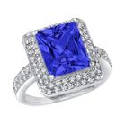 Anel West Coast Jewelry Montana Blue CZ Sterling Silver