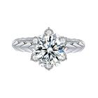 Anel Wokex Moissanite Engagement Fine Jewelry, cor preta