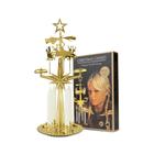 Angel Chimes A Vela Sueca Decorativa Original e Tradicional para o Natal - Carrossel de Chime de Metal, Autêntico, Escandinavo, Decoração e Enfeite para Casa e Cozinha - Chime de Natal Banhado de Latão (+4 Velas)