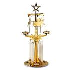 Angel Chimes A Vela Sueca Decorativa Original e Tradicional para o Natal - Carrossel de Chime de Metal, Autêntico, Escandinavo, Decoração e Enfeite para Casa e Cozinha - Chime de Natal Banhado de Latão (+4 Velas)