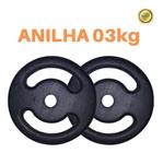 Anilha 3kg Super Premium Ferro Fundido Pintado Kit 2 Peças