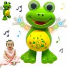 Animal Divertido Sapo Verde Dançarino Brinquedo Infantil Com Luzes Coloridas