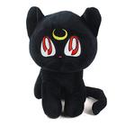 Anime boneca de pelúcia pet cat pelúcia macia pelúcia figura animal de pelúcia brinquedo 11 "decoração de presente para meninas crianças (28cm/11inch, preto)