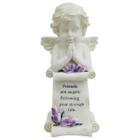 Anjo De Resina Branco Decorativo Para Casa De 25Cm