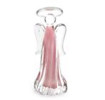 Anjo Em Cristal Murano Rosa São Marcos 21cm