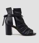 Ankle Boot CBK Salto Grosso Couro Preto