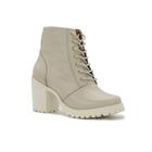 Ankle Boot Coturno Couro Bota Feminina Salto Alto Tratorado Cano Curto Amarração Casual Conforto