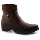 Ankle Boots Feminino com Salto Bloco Mississipi Marrom Q8463