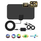 Antena de Tv Smart Digital Interna Amplificada HDTV UHF/VHF Full 4k canais abertos com melhor alcance e recepção p/ casa e ap 3m cabo lançamento