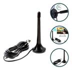 Antena Digital Interna Tv Amplificada Hdtv 4k Hd Cabo 5m - PontoNet