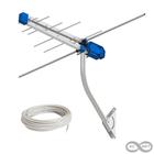 Antena Externa Vhf/Uhf/Fm/Hdtv com cabo e mastro - Proeletronic