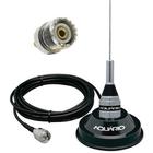 Antena Móvel 1/4 Vhf 50cm 200w M-300c Suporte Magnético Imã Com Cabo 4 Metros M-700k Adaptador Para Rádio Baofeng