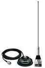 Antena Móvel Inox Vhf 1/4 Aviação 71cm + Suporte Magnético Cabo 4 metros