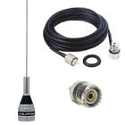 Antena Móvel Vhf 50cm M-300c Cabo Coaxial 3,5mts Adaptador Baofeng Sma Femea x UHF Femea - AQUARIO