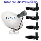 Antena Parabólica Banda KU + 04 Receptores ELSYS SATMAX 5