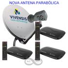 Antena Parabólica KU + 3 Receptores VIVENSIS VX10