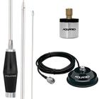 Antena Px Inox 1,40m Alongador 60cm Suporte Magnético Cabo 4 Mts Adaptador PX p/ UHF - AQUARIO