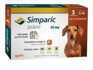 Anti Pulgas Simparic 20mg C/3comp Cães 5,1 A 10 Kg