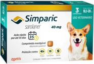 Antipulgas e Carrapatos Simparic para Cães de 10,1 a 20 kg (3 Unidades) - 40 mg VALIDADE FEVEREIRO 2026