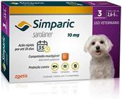 Antipulgas Simparic 10 mg para cães 2,6 a 5 kg com 3 tabletes