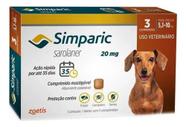 Antipulgas Zoetis Simparic 20mg Cães De 5,1kg A 10kg 3 Comprimidos