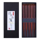 Antner 5 Pares De pau de madeira de madeira japonesa estilo japonês Reusable Chopsticks de madeira natural chop sticks com caixa de presente, lava-louças seguro