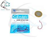 Anzol Gamakatsu Worm Offset EWG Red n. 4 (Cartela com 6 unidades)