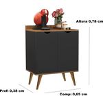 Aparador 2 Portas Buffet 4545 Pés Palito - Preto / Nature - Comprar Móveis em Casa