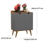 Aparador 2 Portas Buffet Cava Pés Palito Onix / Nature - Comprar Moveis em Casa