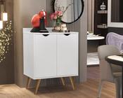 Aparador 2 Portas Buffet Espresso Cantinho café Pés Palito Branco - Comprar Moveis em Casa