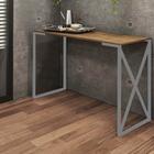 Aparador Buffet 90cm Bex Industrial Office Cantinho do Café Ferro Prata MDF Castanho - Ahazzo Móveis