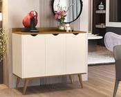 Aparador Buffet Acalanto 4400 com 3 Portas Cava Pés Palito cor Perola / Nature - Comprar Moveis em casa - Comprar Móveis em Casa