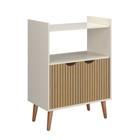 Aparador Buffet Adega Estilo Arthur Cor Off White/Ripado - Prado Moveis