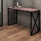 Aparador Buffet Balcão Bex Insdustrial Ferro Preto MDF Rose Rosa - Ahz Móveis