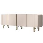 Aparador Buffet Bar Living Para Sala de Estar 04 Portas 220 cm Santiago B01 OffWhite-Lyam